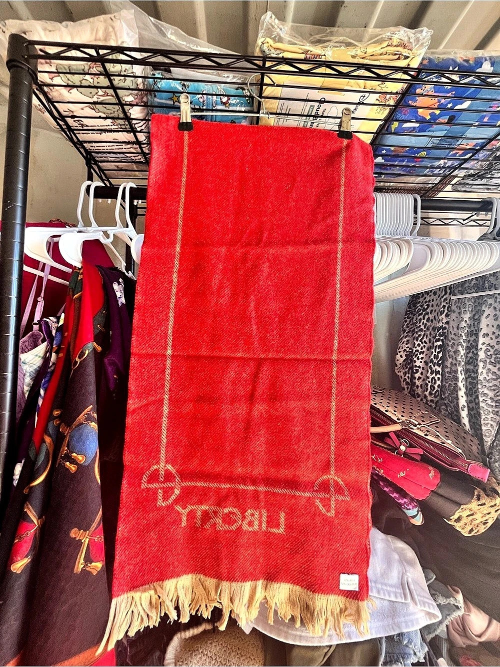Liberty of London Wool Cashmere Scarf in Red Like New